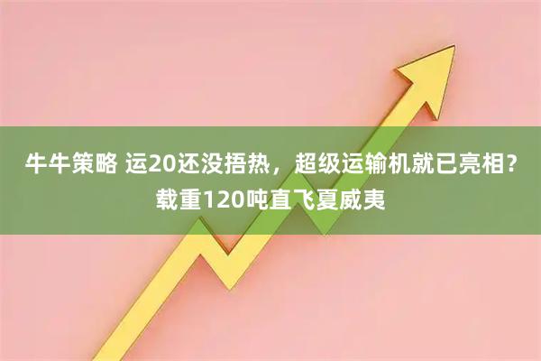牛牛策略 运20还没捂热，超级运输机就已亮相？载重120吨直飞夏威夷