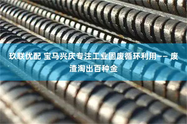 玖联优配 宝马兴庆专注工业固废循环利用—— 废渣淘出百种金